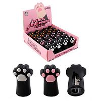 Точилка 1отв. КОКОС XinDuoMi "Чёрная лапка" 253633 пластик,25*42мм,асс.