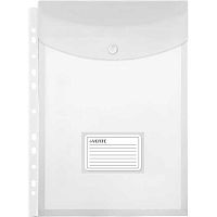 Карман расширяющийся А4 140мкм deVENTE 3050402 вертик.,полипр.,11отв.,на кнопке,прозр.,карм.