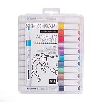 Маркеры акрил. 12цв. BV "SKETCH&ART" 22-0126 кругл.,пулевидн.1-3мм