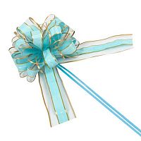 Бант-Шар 64мм КОКОС 242721 голубой/золото