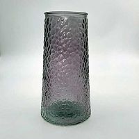 Ваза Микрос "Конус" ч52350 стекл.,H=19,5см,D=10,5*7,6см,фактура "кожа",сиреневый