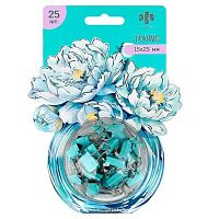 Зажим для бумаг ФЕНИКС 25мм "Пионы" 71499 мятный,металл,блистер