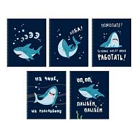 Тетрадь 60л. (клетка) ЭКСМО спираль "Приключения акулы" ТС608565 мел.карт.