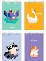 Блокнот А7  40л. Проф-Пресс спираль "Забавные животные-8" Б40-9334 клетка,мел.карт.