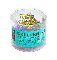 Скрепки фигурные 28-45мм  42шт. ГЛОБУС С28-45ФА/1 асс.,пластик/к.
