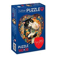 Пазлы  140+38 ХАТ А4 Premium "Два сердца -Сказочные коты" 35851 2картинки,смарт-уп.
