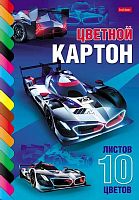Картон цв. А4 10л.10цв. ХАТ "Супер гонки" 30445 склейка