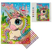 Аппликация из страз MULTIART "Единорог" GEMPACK-109032 15*21см