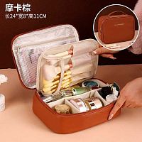 Косметичка дорожная Микрос ч57174 коричневая,24*х8*11см