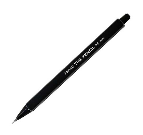 Карандаш авт. 0,9мм Penac "The Pencil" SA2005-06 НВ,чёрный корп.,выдвиж.ластик
