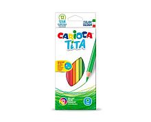 Карандаши пластик. 12цв. Carioca "Тита" 42793 шестигр.,к/к