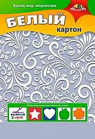 Картон белый А4  5л. АППЛИКА "Белый узор" С2462-14