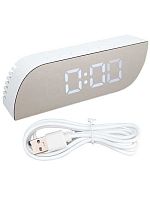 Часы электронные Миленд ЧЭ-3729 белый,15*5*3.5см