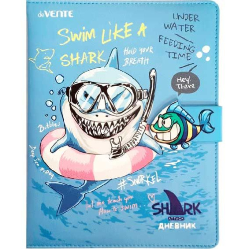 Дневник 1-11кл. deVENTE тв.обл. "Swim like a Shark" 2021169 кож.зам.поролон,магнит.створка