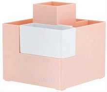 Подставка д/пиш.принадл. DELI "Linfini" EZ072PINK (1998046) розовая,6отд.,12*12*12,3см