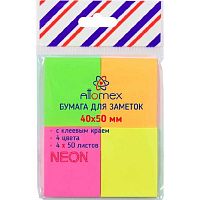 Кл.бумага д/заметок 40*50мм ATTOMEX  50л. 2010200 неон 4цв.