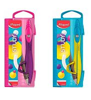 Циркуль MAPED "Study Pop" 194102 цинк.,эргон. головк.,карандаш в компл.,пластик.футл.