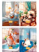 Блокнот А6  40л. Проф-Пресс спираль "Домашний уют-2" Б40-7017 цв.мел.обл.,офс.,клетка,асс.