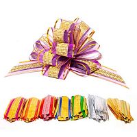 Бант-шар 3см Органза тиснение,золотой кант асс. d10см Р-393-18 Кб127