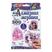 Мозаика алмазная МУЛЬТИ АРТ "Принцесса и единорог" AMFP-128638 на подставке,10*15см