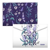 Папка-конверт на кнопке А4 EK "Lavender" 54781 пластик,глянц.,асс.,160мкм