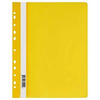 Скоросшиватель пластиковый А4 СТАММ ММ-30725 жёлтая,120мкм,с прозр.верх.