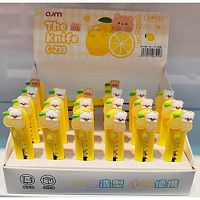 Нож канцелярский  9мм КОКОС "Мишка с лимоном" 251988 фиксатор,асс.