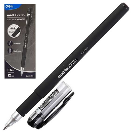 Ручка гелевая DELI "Arris" EG64-BK (1901152) чёрная,0,5мм,чёрн.корп.