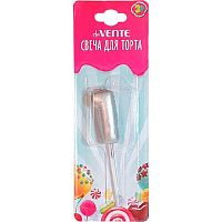 Свеча-цифра д/торта "1" deVENTE "Воздушный шарик" 9060014 4,2*3,0*1,4см,серебр.,пластик/к,е/подвес