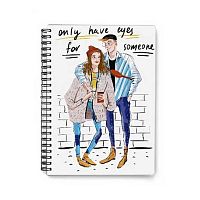 Тетрадь 60л. (клетка) BV спираль "My eyes on you" 7-60-201/10 мат.лам.софт-тач,беж.бум.