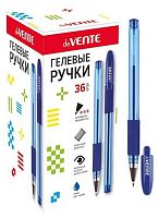 Ручка гелевая deVENTE 5051345 синяя, 0,5мм, полупрозр.корпус с резин.держ.