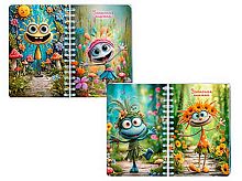 Записная книжка А6  80л. АППЛИКА спираль Перевертыш "Забавные малышки" С1226-70