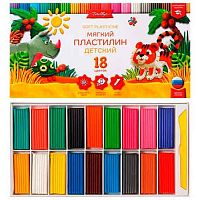 Пластилин мягкий 18цв.,270гр. ГЛОБУС "Классический" ПЛ18Д