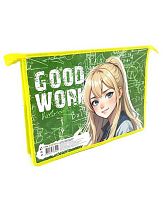 Папка д/тетрадей А4 ПЧЕЛКА ПМ-А4-291 "Милая блондинка" печать на карт.,на  молн.