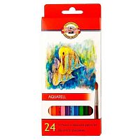 Карандаши аквар. 24цв. KOH-I-NOOR "Fish" 3718 шестигр.,к/к,е/подвес