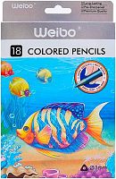 Карандаши 18цв. WEIBO "Fish" WB-9018-18 трёхгр.корп.