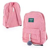 Рюкзак городской SANVERO BP91003 40*30*12см 1отд.,карм.,вельвет,мех.брелок,розовый