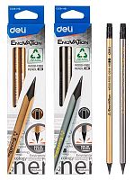 Карандаш ч/гр. пластик. с ласт. DELI "Enovation" EC018-HB (1504235) HB,трехгр.