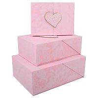 Коробка подар. 3в1 КОКОС "Heart" 253929 сиреневый,на магните,29*21*11-20*15*7см