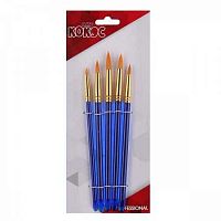 Набор кистей  5шт. КОКОС (синтетика кр.,акрил.ручка) 180710