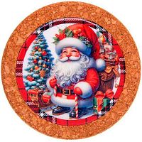 Подставка п/кружку "Дедушка Мороз" 895-505 керам.,10см