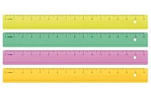 Линейка 16см СТАММ ЛН02 цветная прозр.флюор.