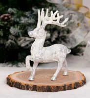 Фигурка НГ "Зимний олень" 196-1183 серебро/белый,9.5*4.5*12см
