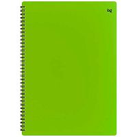 Тетрадь 80л. (клетка) А4 BG пластик.обл. спираль "Neon. Салатовая" 08691