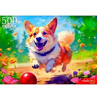 Пазлы  500 Рыжий кот "Игривый корги" П500-0500