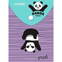 Папка-конверт на кнопке А6- deVENTE "Panda hugs" 3079198 непрозр.с рис.,150мкм