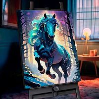 Картина по номерам с кристаллами из хрусталя Котеин Символ года 2026 "Звёздый конь" 40*50см SHR0575