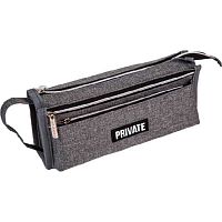 Пенал-косметичка deVENTE 210*100*75 "Private" 7029437 (60предм.) серый,прямоуг.,текстил.,орган.