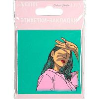 Самоклеящиеся этикетки-закладки deVENTE 76*76мм,50л. "Mentality. Sparkle" 2011438 голуб.,пластик.