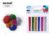 Блестки декор. MAZARI M-9802 6цв.*4гр. в пластик.тубах,ОПП-уп.,е/подвес